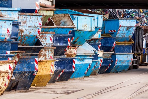 Demolition waste being sorted by professionals in Hainault