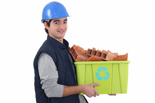Construction site with cleared waste materials