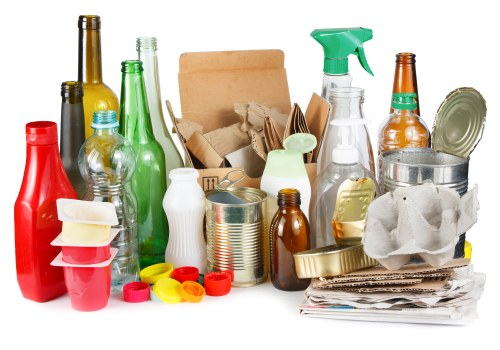 Collaborative team managing construction waste