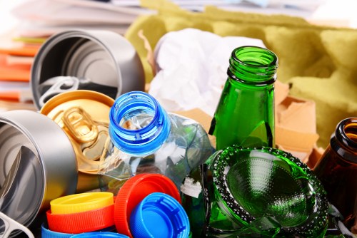 Clean and organized construction waste disposal area